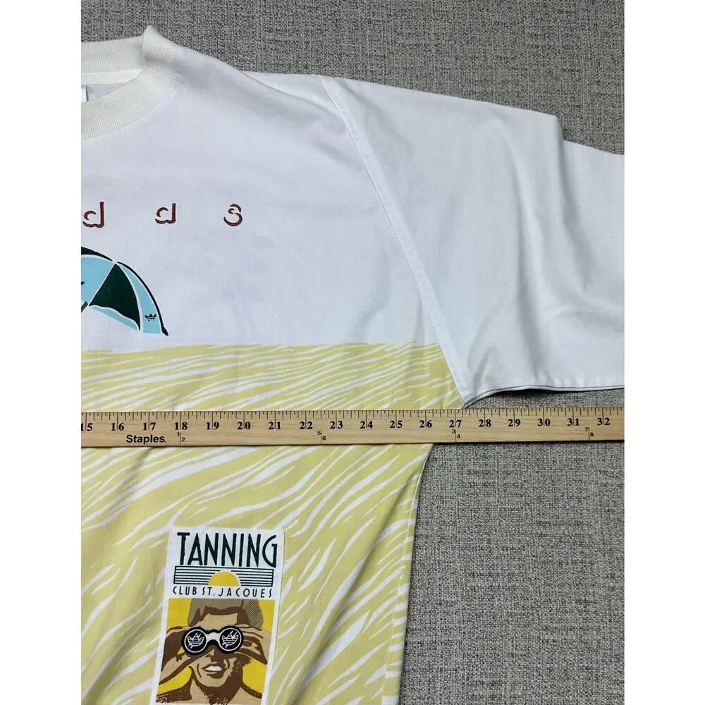 Vintage Adidas Sweatshirt Sz Large Beach Club Tanning Club St Jacques Pullover